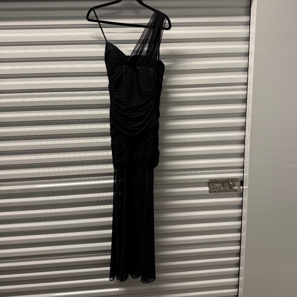 Hailey Logan By Adrianna Papell Black One-Shoulder Dress